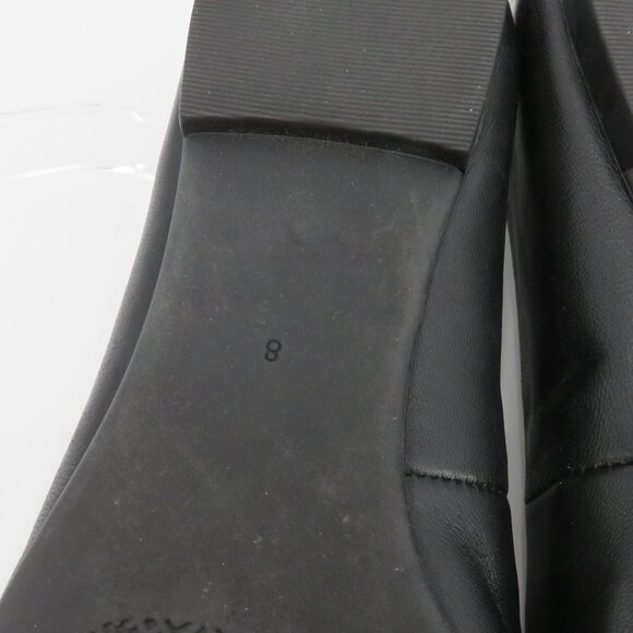 Tory Burch Lowell 2 Women 8 M Black Leather Ballet Flat Slip On Shoes 57778 Logo - Picture 14 of 16